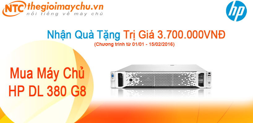 Server HP Proliant DL 380 G8, máy chủ rackmount chuyên dùng cho Doanh nghiệp. Đến thegioimaychu nhận quà tặng 3.700.000VNĐ